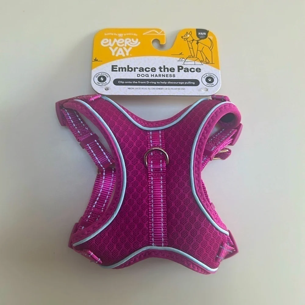 🆕 EVERYAY Pink Reflective Trim Dog Harness EMBRACE THE PACE SIZE XS / S